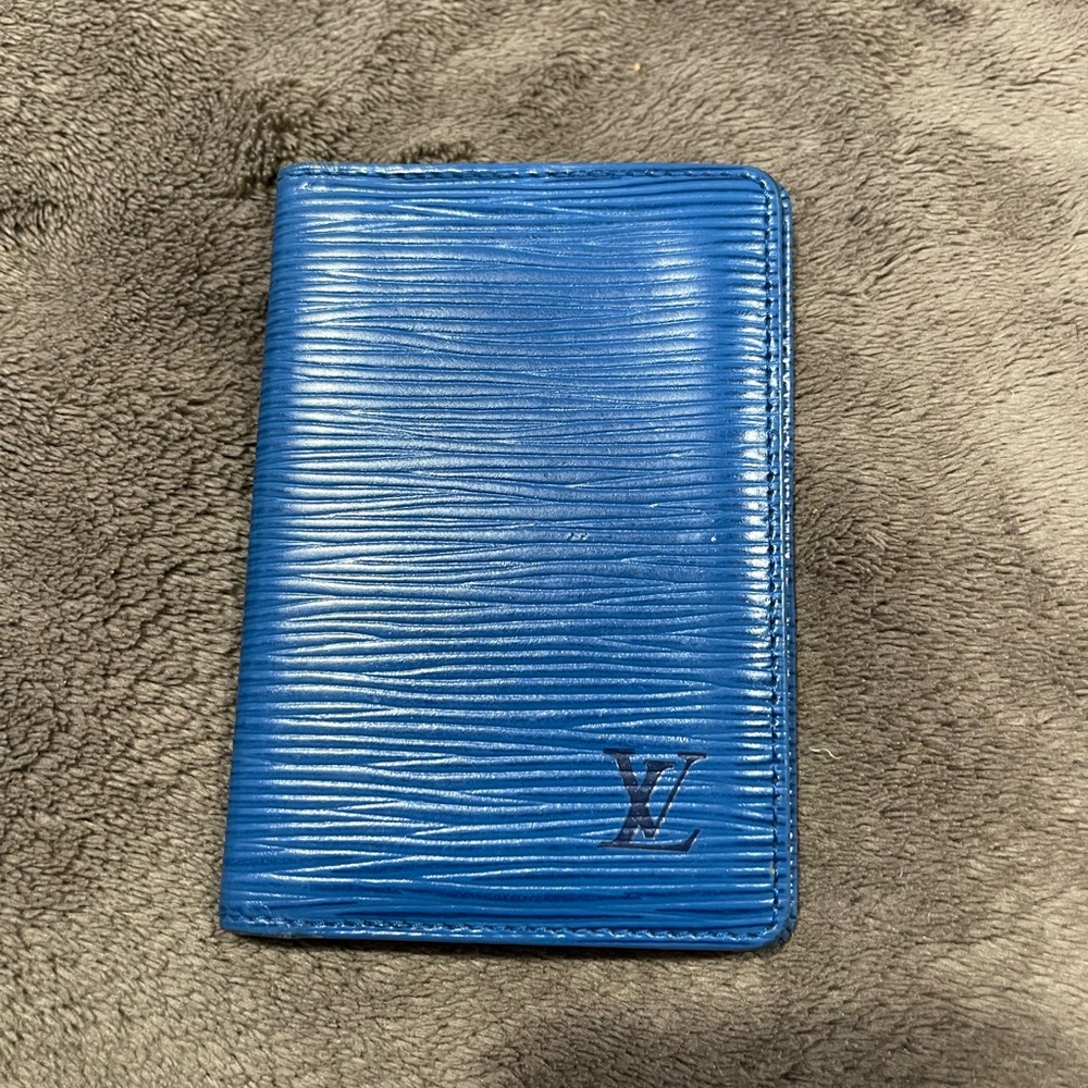 Louis Vuitton Metallic Blue epi leather Card Holder